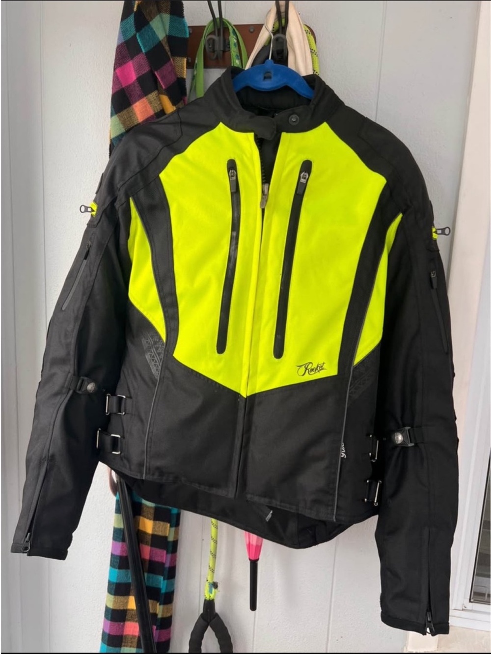 Joe Rocket High-Visibility Black and Neon Yellow Motorcycle Jacket